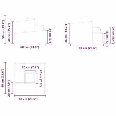 Tuin Bloempot Wit 60 x 60 x 50 cm Staal