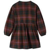 Kinderjurk met lange mouwen geruit patroon 128 cognackleurig - thumbnail