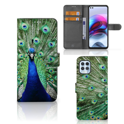 Motorola Moto G100 | Telefoonhoesje | Met pasjeshouder | Pauw Motorola Moto G100 | Telefoonhoesje | Met pasjeshouder | Pauw