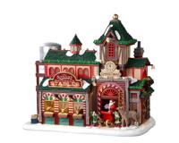 Lemax santa&apos;s reindeer stables verlicht kersthuisje Santa&apos;s Wonderland 2023 - thumbnail