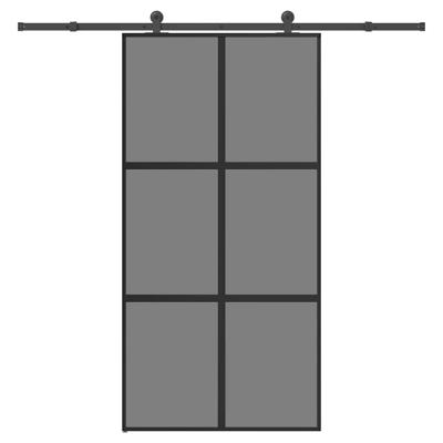 Schuifdeur met beslag 102,5x205 cm gehard glas en aluminium