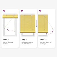VidaXL Rolgordijn met gordijnen geel 120 x 220 cm bamboe - thumbnail