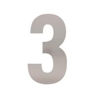 Huisnummer 3 XL hoogte 300mm rvs geborsteld - thumbnail