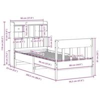 Bedframe zonder matras massief grenenhout wit 90x200 cm - thumbnail