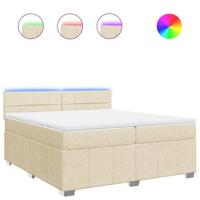 Boxspring met matras stof crèmekleurig 200x200 cm - thumbnail