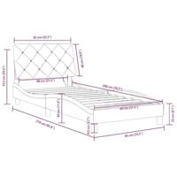 Bedframe met LED zonder matras fluweel donkergroen 80x200 cm - thumbnail