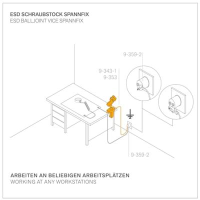 Bernstein Tools for Electronics Bernstein Werkzeugfabrik ESD Bankschroef 9-215-ESD Bekbreedte: 50 mm Spanbreedte (max.): 70 mm