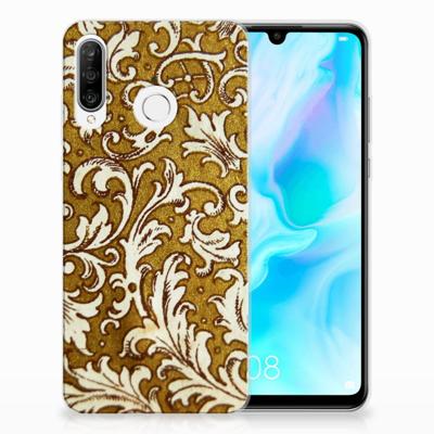 Siliconen Hoesje Huawei P30 Lite Barok Goud Siliconen Hoesje Huawei P30 Lite Barok Goud