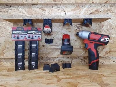 StealthMounts BM-MW12-BLK-6-BLK Accuhouder voor Milwaukee M12 | Zwart | 6-pack - BM-MW12-BLK-6-BLK StealthMounts BM-MW12-BLK-6-BLK Accuhouder voor Milwaukee M12 | Zwart | 6-pack - BM-MW12-BLK-6-BLK