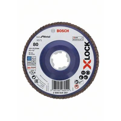 Bosch Accessoires X-LOCK Lamellenschijf Best for Metal recht, kunststof, Ø115mm, G 80, X571 - 1 stuk(s) - 2608619207 Bosch Accessoires X-LOCK Lamellenschijf Best for Metal recht, kunststof, Ø115mm, G 80, X571 - 1 stuk(s) - 2608619207