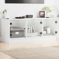 Tv-meubel met glazen deuren 102x37x42 cm wit - thumbnail