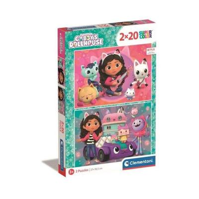 Clementoni Supercolor Puzzel Gabbys Dollhouse 2x20 Stukjes