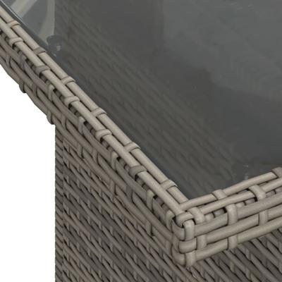 2-delige Loungeset met kussens poly rattan en glas grijs - thumbnail