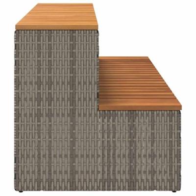 VidaXL Hottub-opstap 100x50x50,5 cm poly rattan&massief acaciahout