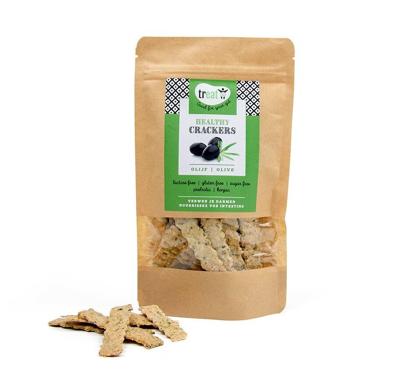 Treat Crackers olijf glutenvrij 80 Gram Treat Crackers olijf glutenvrij 80 Gram