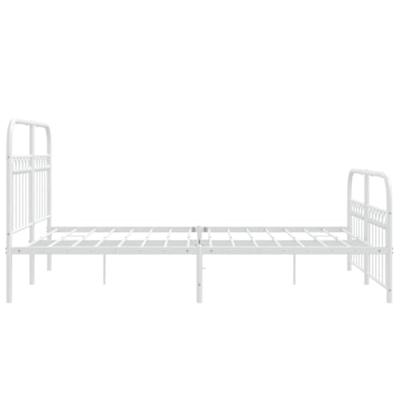 Bedframe met hoofd- en voeteneinde metaal wit 140x200 cm