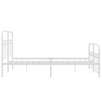 Bedframe met hoofd- en voeteneinde metaal wit 140x200 cm - thumbnail