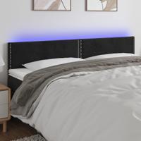 Hoofdbord LED 180x5x78/88 cm fluweel zwart - thumbnail