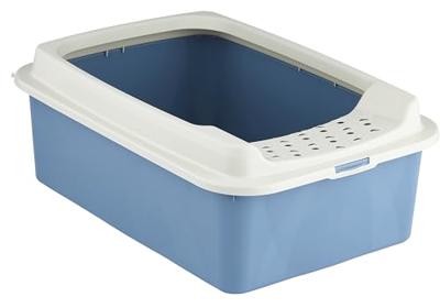 Rotho eco bonnie kattenbak met boveningang m blauw/zand - thumbnail