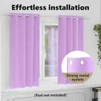 VidaXL Zwart-out gordijnen met ringen 2 pcs paars 175 x 140 cm - thumbnail