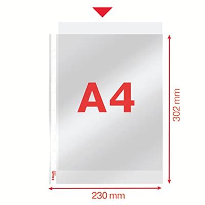 Esselte geperforeerde showtas glashelder, standaard, 60 micron, doos van 100 stuks