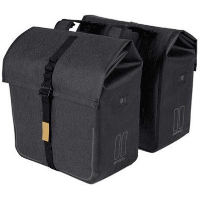 Basil urban dry dubbele fietstas - grijs, 50l