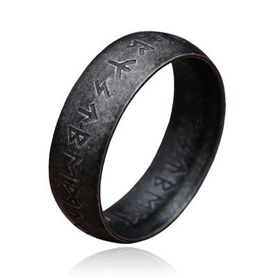 LGT JWLS Heren Ring - Ancient Runic Black-19mm LGT JWLS Heren Ring - Ancient Runic Black-19mm