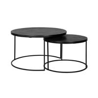 Richmond Salontafel 'Bolder' Set van 2 stuks, kleur Zwart - thumbnail
