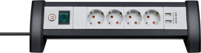 Brennenstuhl 1156250534 Premium Office-Line PDU | Bureau Stekkerdoos | 16A met 4x Type F Stopcontacten | 2x USB-A