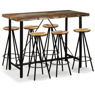 Barset massief gerecycled hout 7-delig