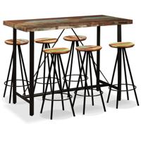 Barset massief gerecycled hout 7-delig - thumbnail