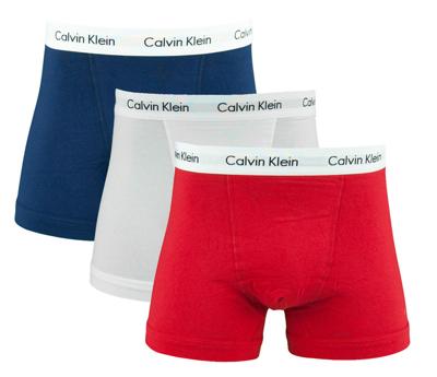 Calvin Klein 3 Pack Trunk Rood / Wit / Blauw Calvin Klein 3 Pack Trunk Rood / Wit / Blauw