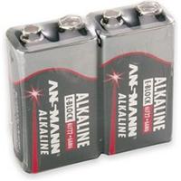 Ansmann alkaline batterij 9 volt e blok / 6lr61 2 pcs. krimp - thumbnail