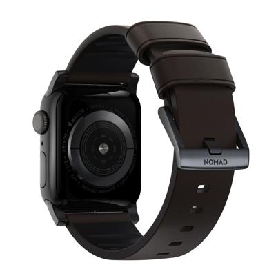 Nomad Active Pro lederen horlogeband brown / zwarte hardware 45/46/49 mm - Classic Brown