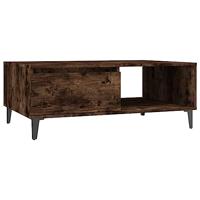 Salontafel 90x60x35 cm bewerkt hout gerookt eikenkleurig - thumbnail
