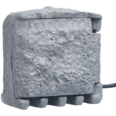 Tuinstopcontact 4 ingangen waterbestendig polyresin grijs - thumbnail