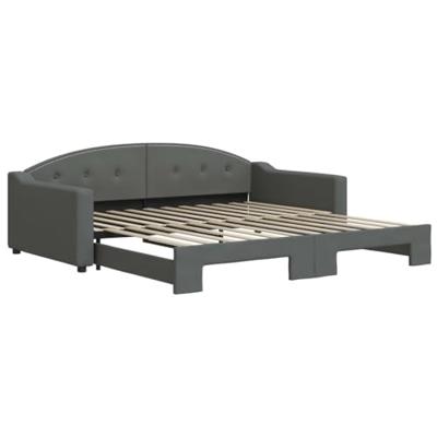 Slaapbank met onderschuifbed 100x200 cm stof donkergrijs