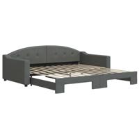 Slaapbank met onderschuifbed 100x200 cm stof donkergrijs - thumbnail