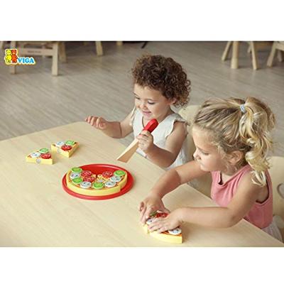 VIGA houten speelpizza, afm 23x3,5 cm, 1 stuk - thumbnail