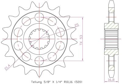 ESJOT Sprocket 520 16z racing