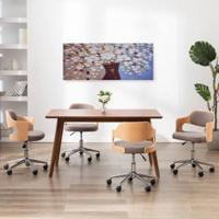 VidaXL Wandprintset bloemen in vaas 150x60 cm canvas meerkleurig - thumbnail