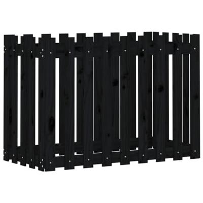 Plantenbak verhoogd hekontwerp 100x50x70 cm grenenhout zwart Plantenbak verhoogd hekontwerp 100x50x70 cm grenenhout zwart