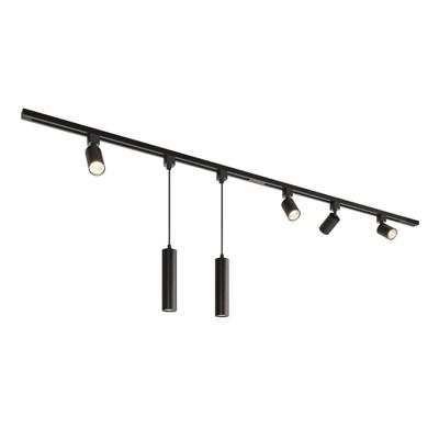 Taros Railverlichting Pakket - Recht - 2x 1 m rail - 4 railspots - 2 hanglamp - Excl. Lichtbron - IP20 - Modulair - 230V