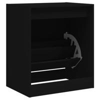 VidaXL Schoenenkast 60x42x69 cm bewerkt hout zwart - thumbnail
