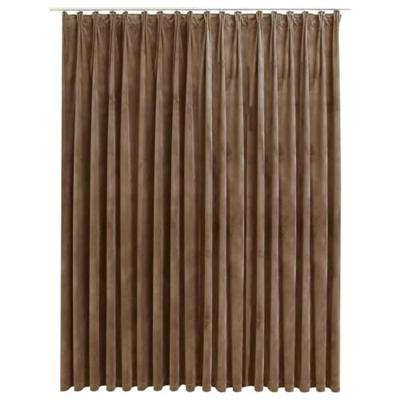 VidaXL Gordijn verduisterend met haken 290x245 cm fluweel beige VidaXL Gordijn verduisterend met haken 290x245 cm fluweel beige