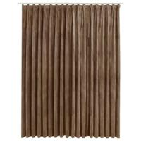 VidaXL Gordijn verduisterend met haken 290x245 cm fluweel beige - thumbnail
