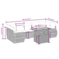 8-delige Loungeset met kussens poly rattan beige - thumbnail