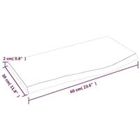 Wastafelblad 60x30x2 behandeld massief hout lichtbruin - thumbnail