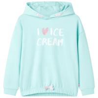 Kindertrui met capuchon 128 lichtzeeblauw - thumbnail