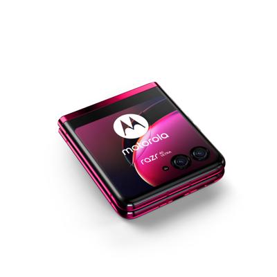 Motorola razr 40 ultra (3,6 inch extern display, 6,9 inch pOLED 165Hz display, 13MP ultrabrede achterkant & 32 MP selfiecamera, 33W TurboPower opladen, Dolby Atmos®, Android 13, 8/256GB), Viva Magenta
